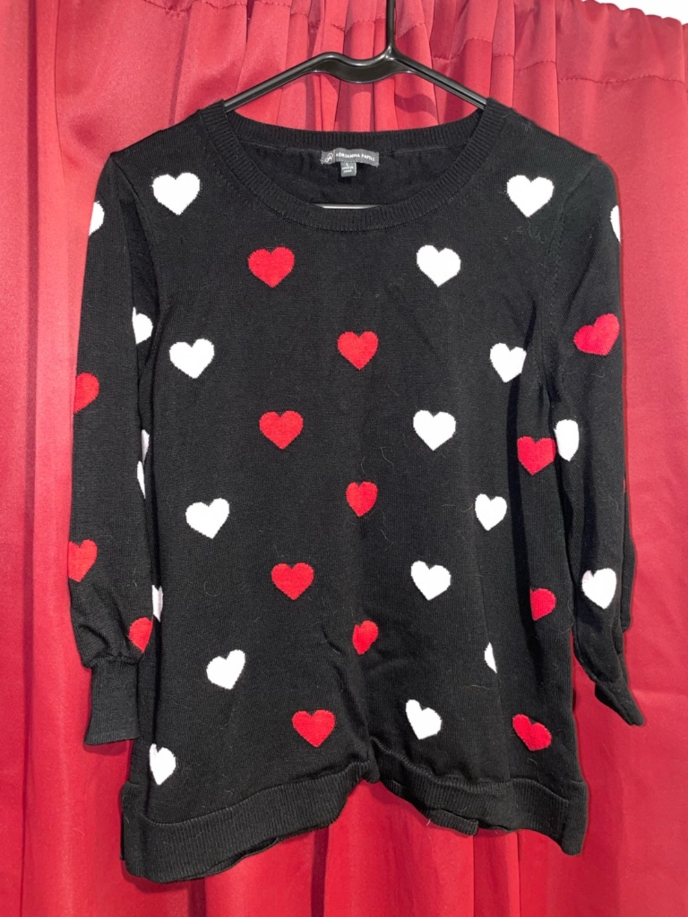 Adrianna Papell Heart Sweater Size Large